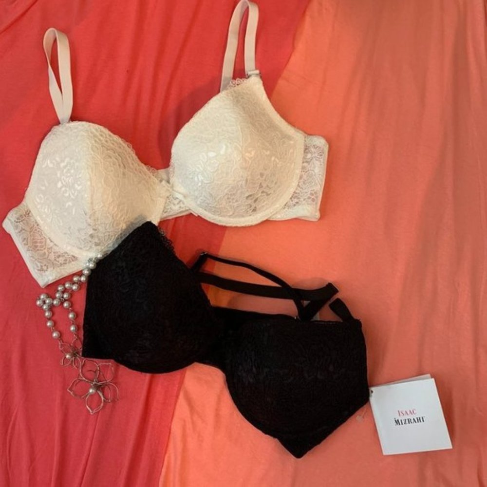 🎀Isaac Mizrahi Black & Cream Bra Bundle 36C🎀TO BE DONATED JUN 17